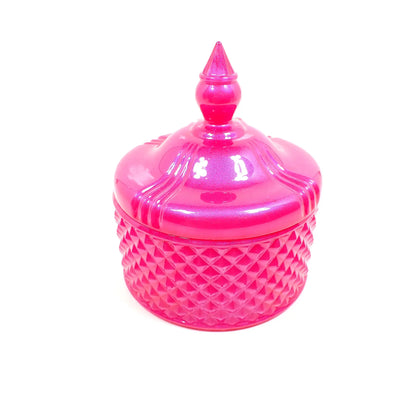 Handmade Pearly Bright Hot Pink Trinket Box Candy Dish