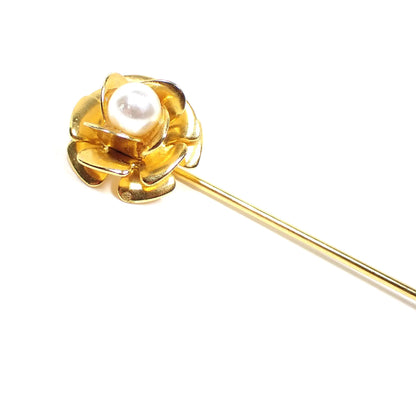 Faux Pearl Vintage Flower Stick Pin
