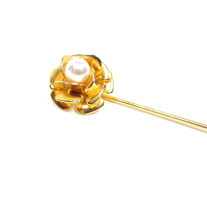 Faux Pearl Vintage Flower Stick Pin