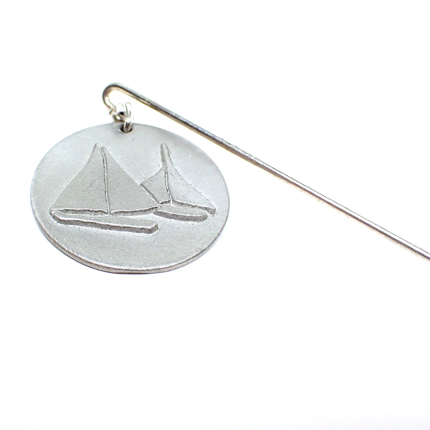1970's Dangling Sailboats Charm Vintage Stick Pin