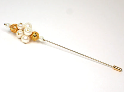 1970s Faux Pearl Beaded Retro Vintage Hat Pin