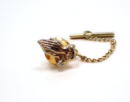 1960's Praying Hands Vintage Tie Tack, Religious Christian Jewelry