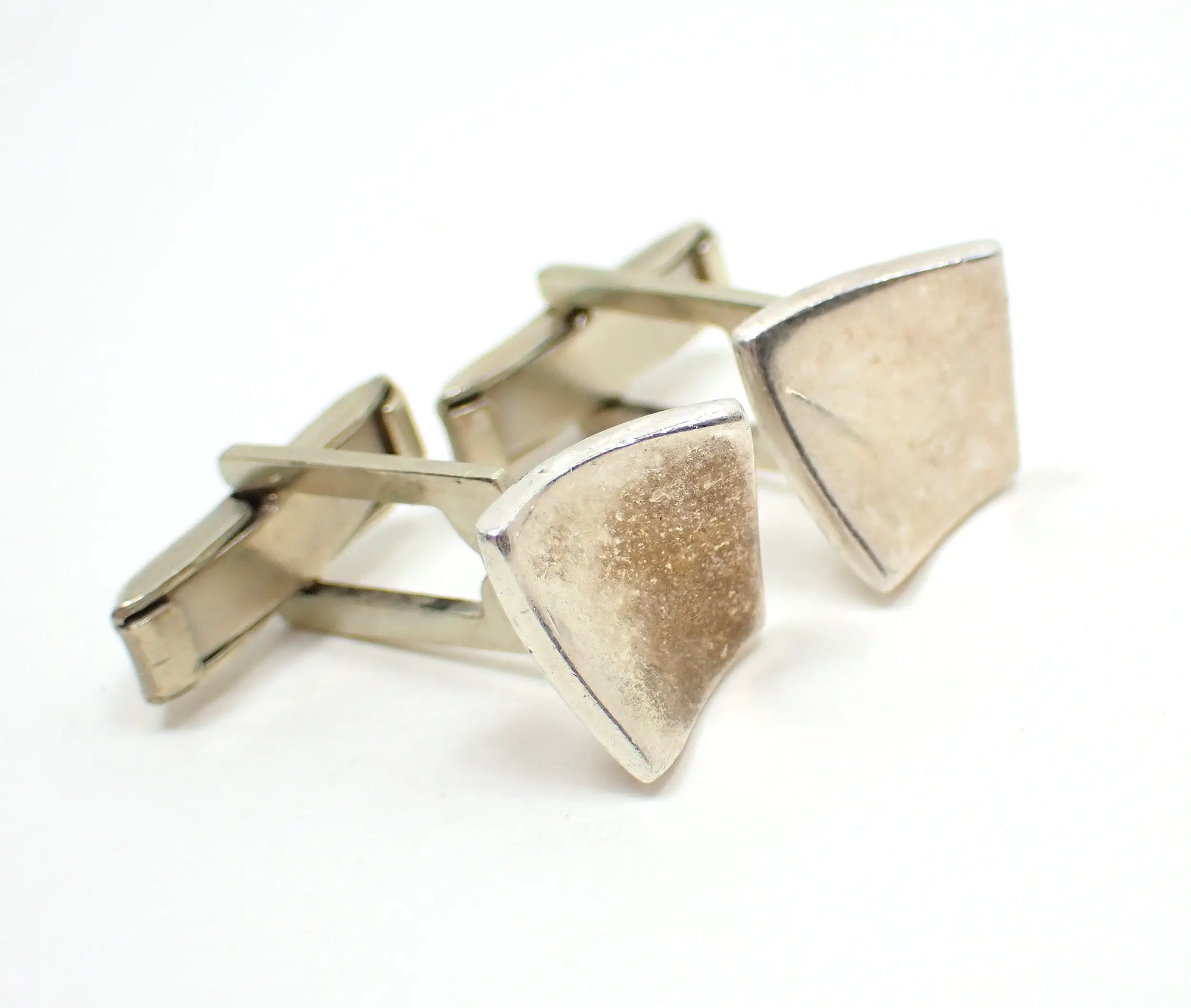 Sterling Silver and Gold Square Cuff Links