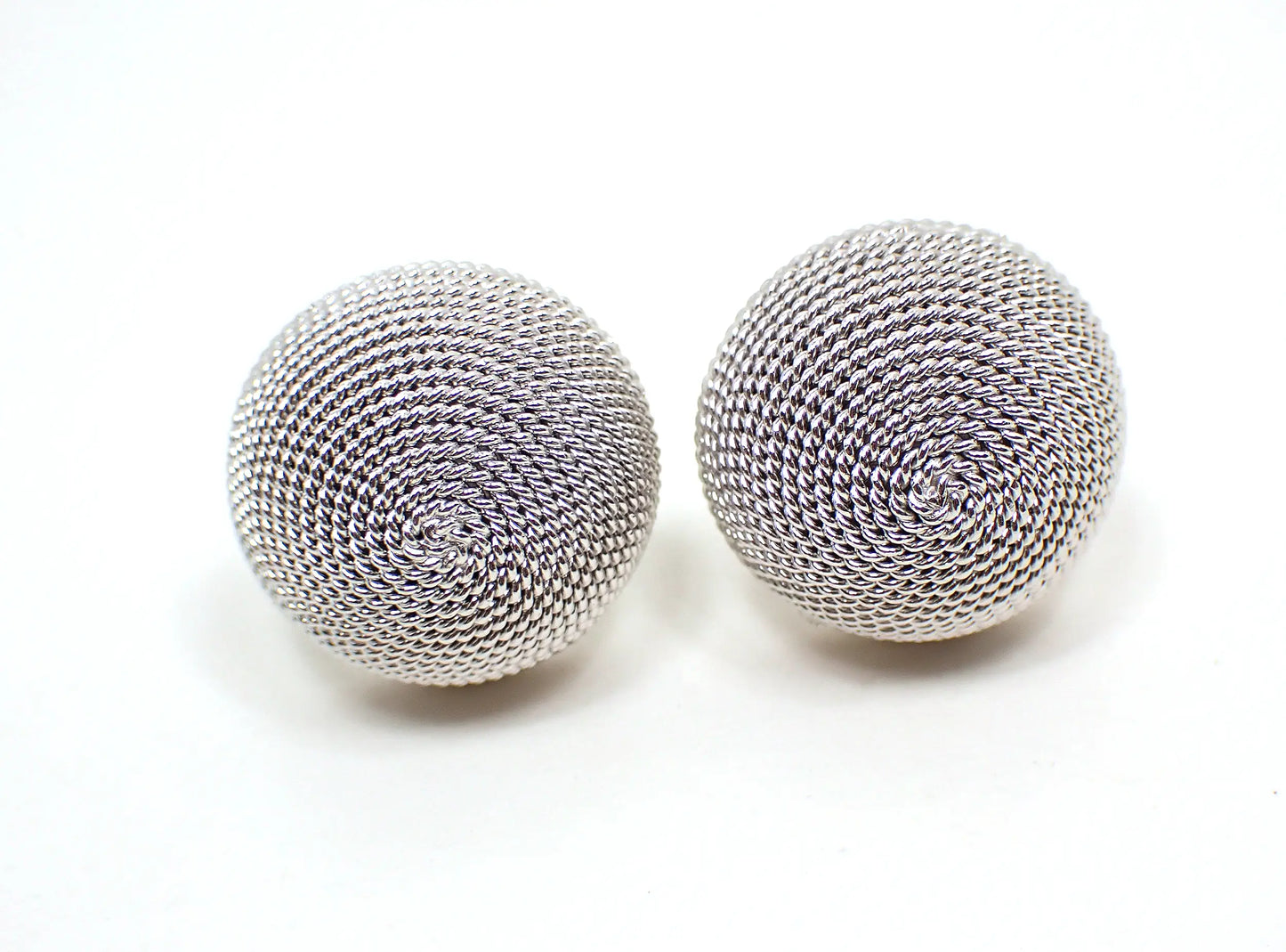 Shields Textured Silver Tone Domed Retro Vintage Cufflinks, Made in Italy for Shields Cuff Links