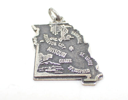 Maisel's Small Mid Century Vintage Missouri Charm, Sterling Silver, State Souvenir Collectible