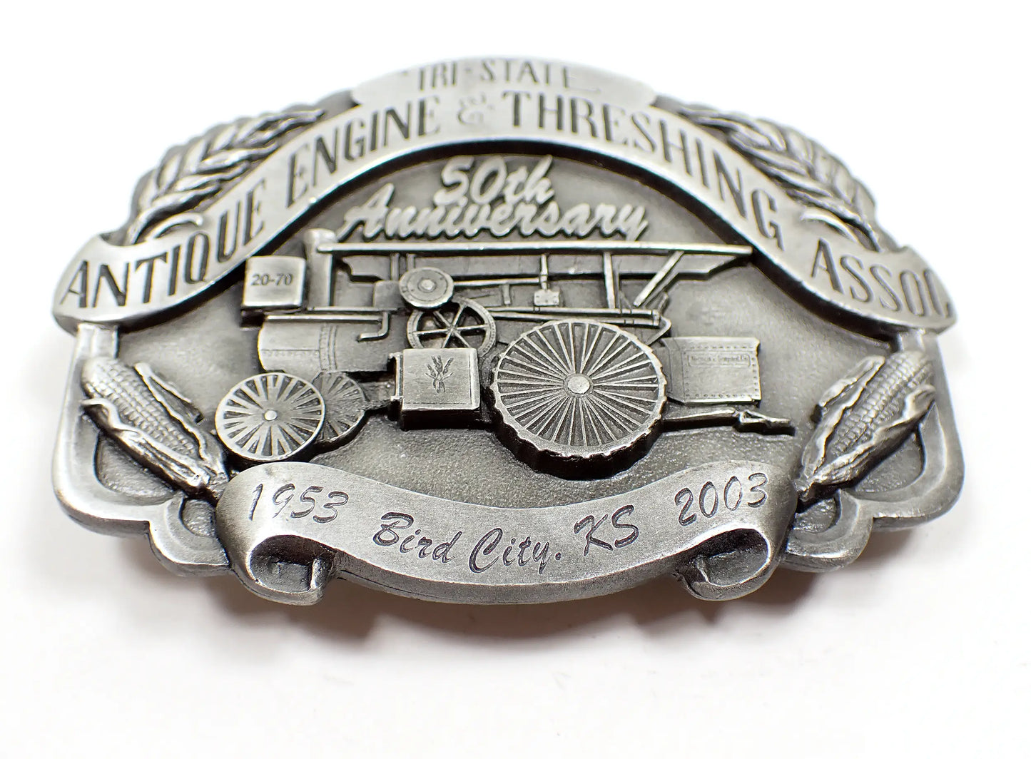 Tri State Antique Engine and Threshing Assoc Pre Owned Modern Belt Buckle, 50th Anniversary, Limited Edition Siskiyou