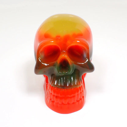 Neon Multi Color Layers Handmade Resin Skull, UV Fluorescent