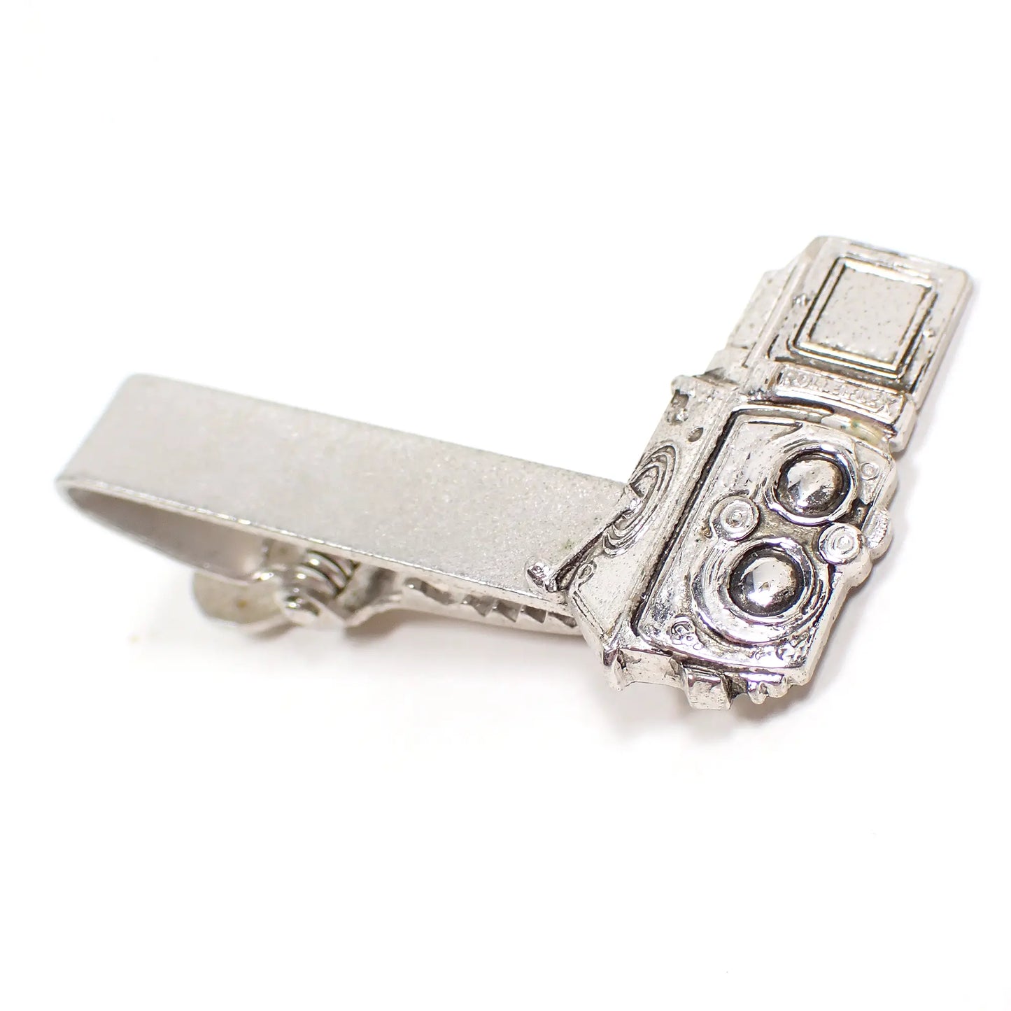 Rolleiflex Camera Mid Century Vintage Tie Clip Clasp, Company Advertising Jewelry