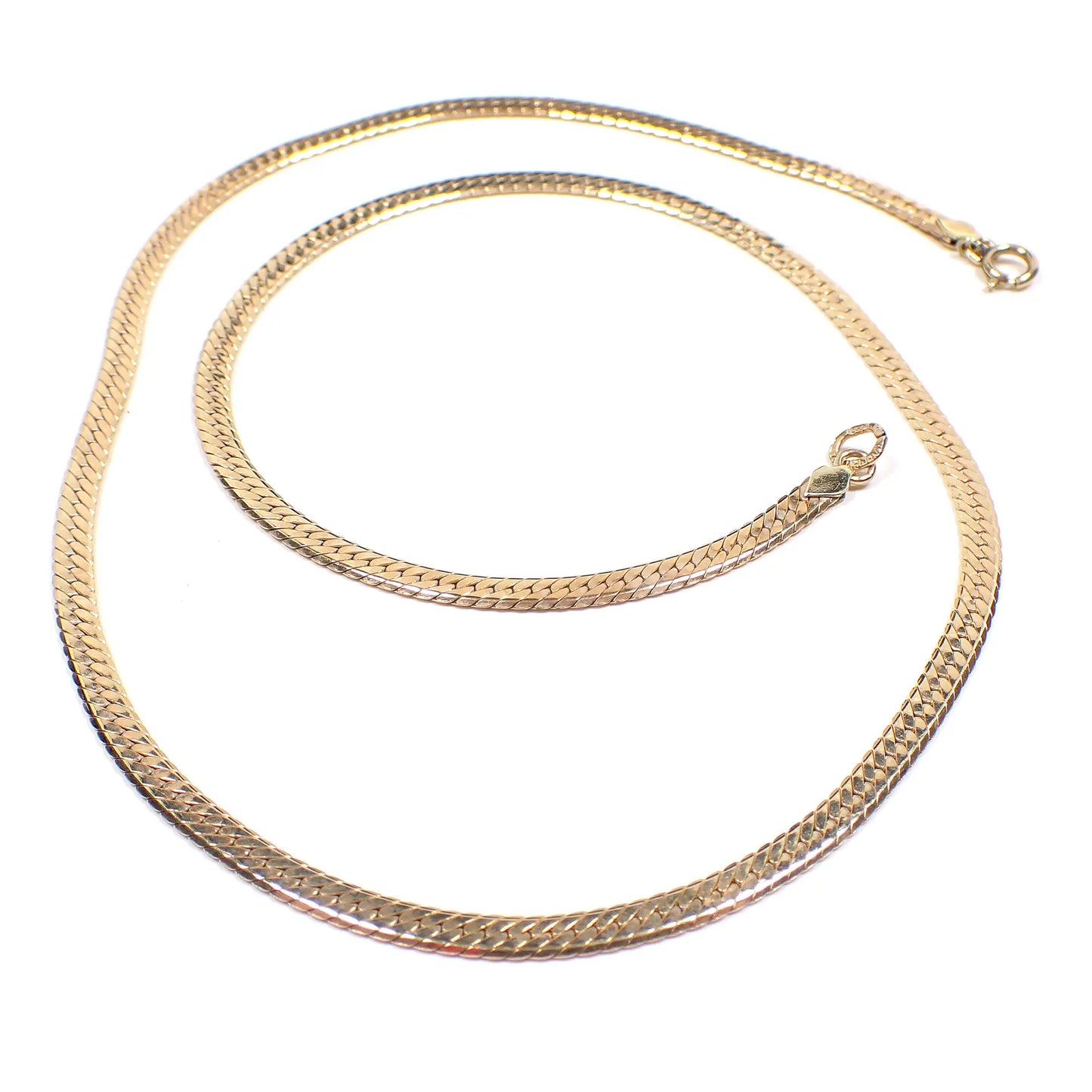 Krementz Retro Vintage Herringbone Chain Necklace