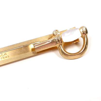 Slick Vintage Rapier Sword Tie Bar with Mother of Pearl Handle