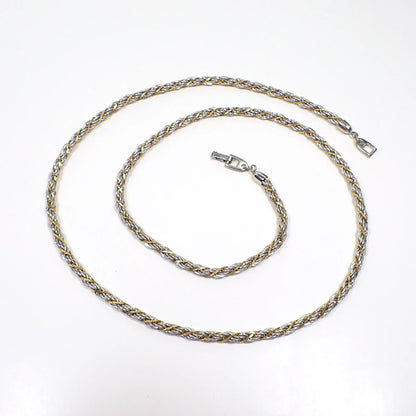 Napier Two Tone Vintage Twisted Rope Chain Necklace