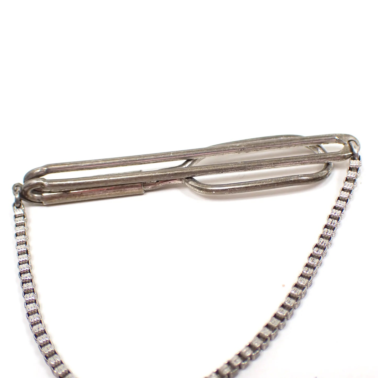 Swank Art Deco Sterling Silver Vintage Tie Chain Bar