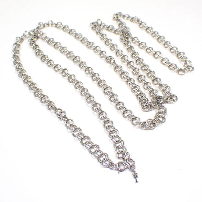 Crown Trifari Long Double Link Vintage Rolo Chain Necklace