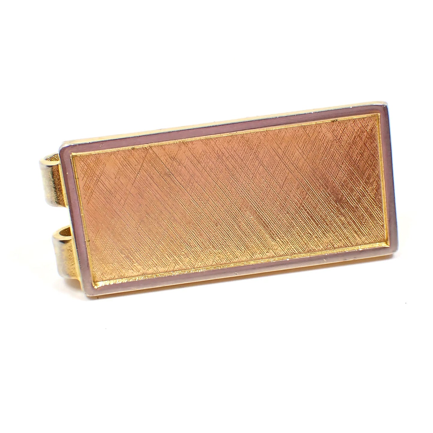 1970's Matte Brushed Two Tone Vintage Money Clip