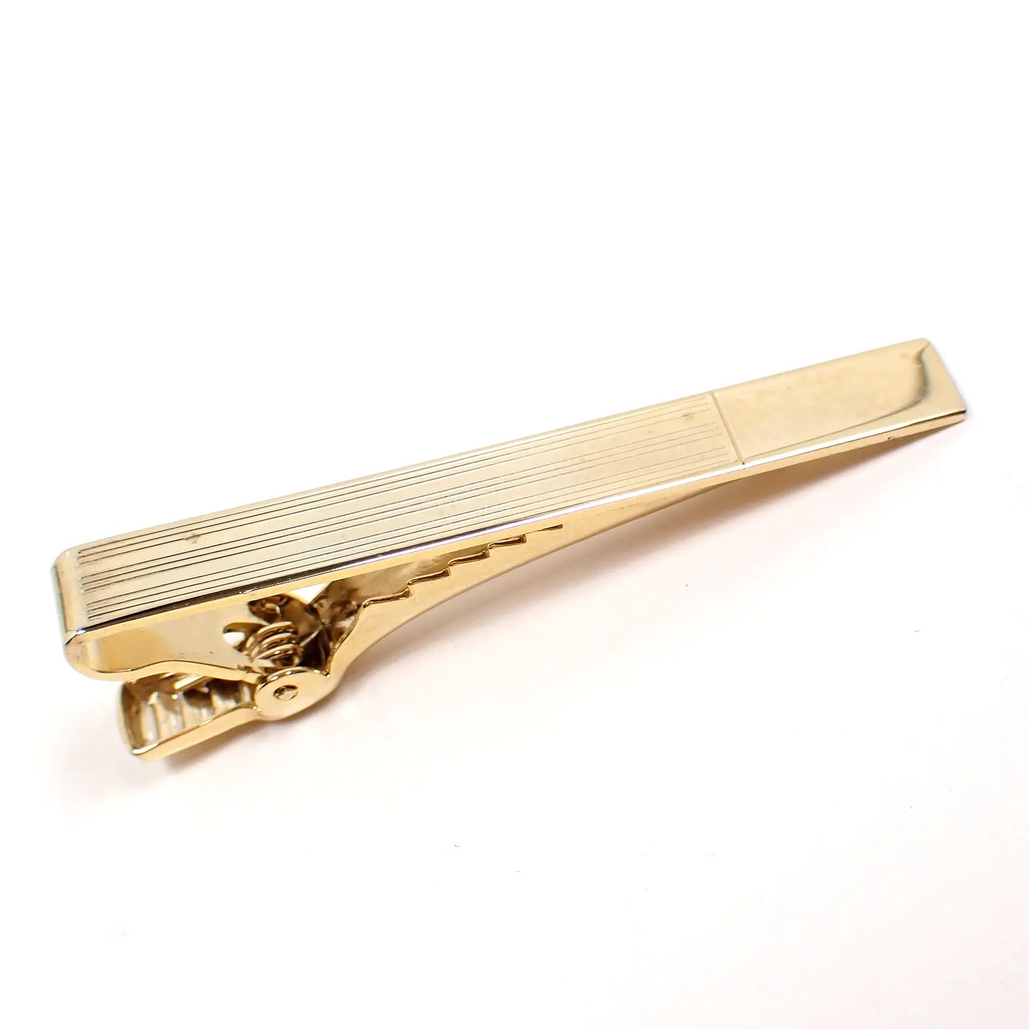 Anson Mid Century Vintage Tie Clip Clasp with Striped Design