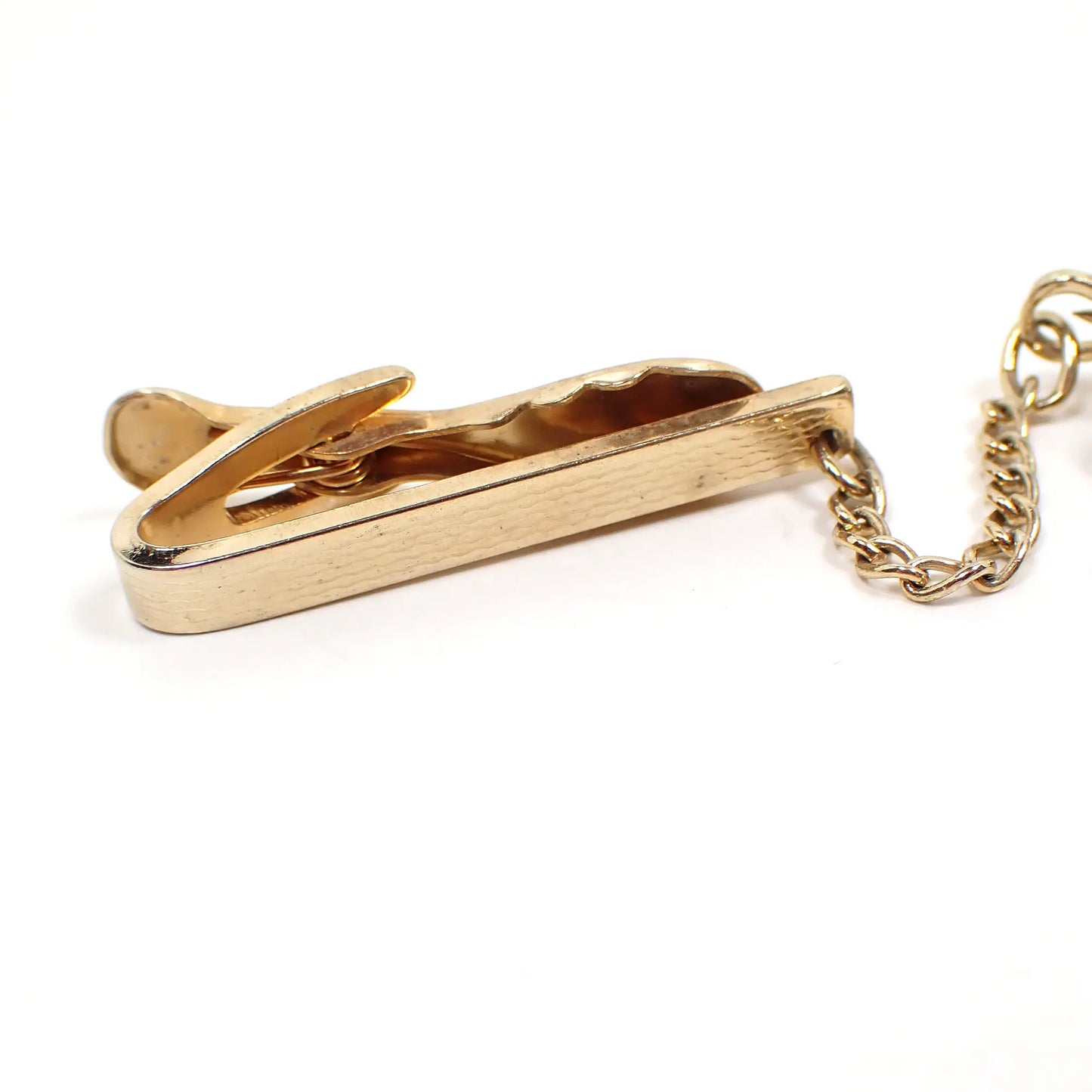Hickok Two Tone Mid Century Vintage Tie Clip Clasp with Attached Initial Letter S Tie Tack