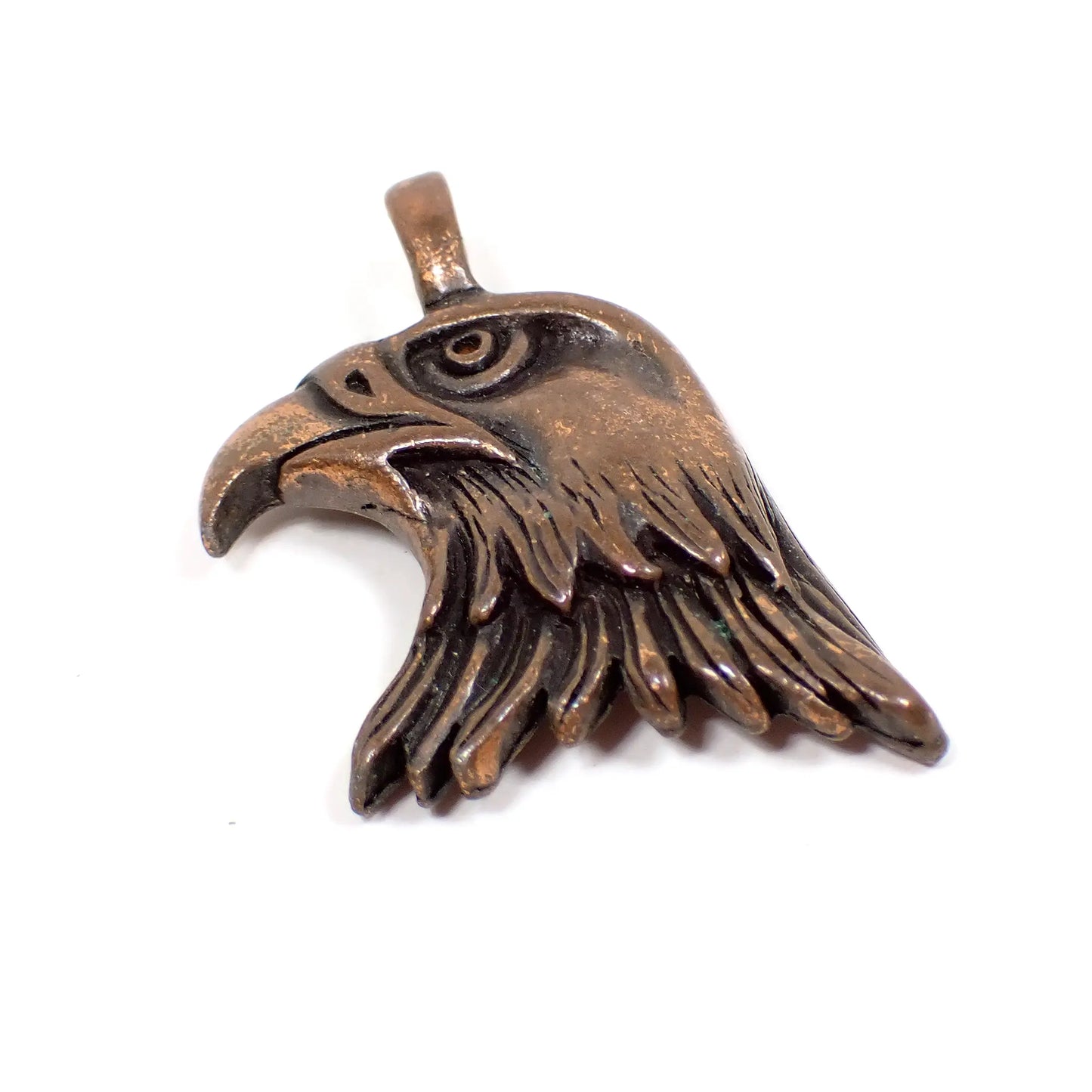 1980's TC Antiqued Copper Vintage Eagle Head Pendant