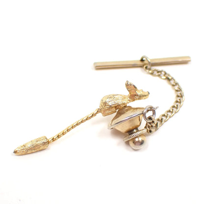 Small 1960's Mouse with Chain Tail Vintage Tie Tack
