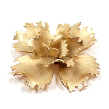 Giovanni Matte Gold Tone Vintage Flower Brooch Pin