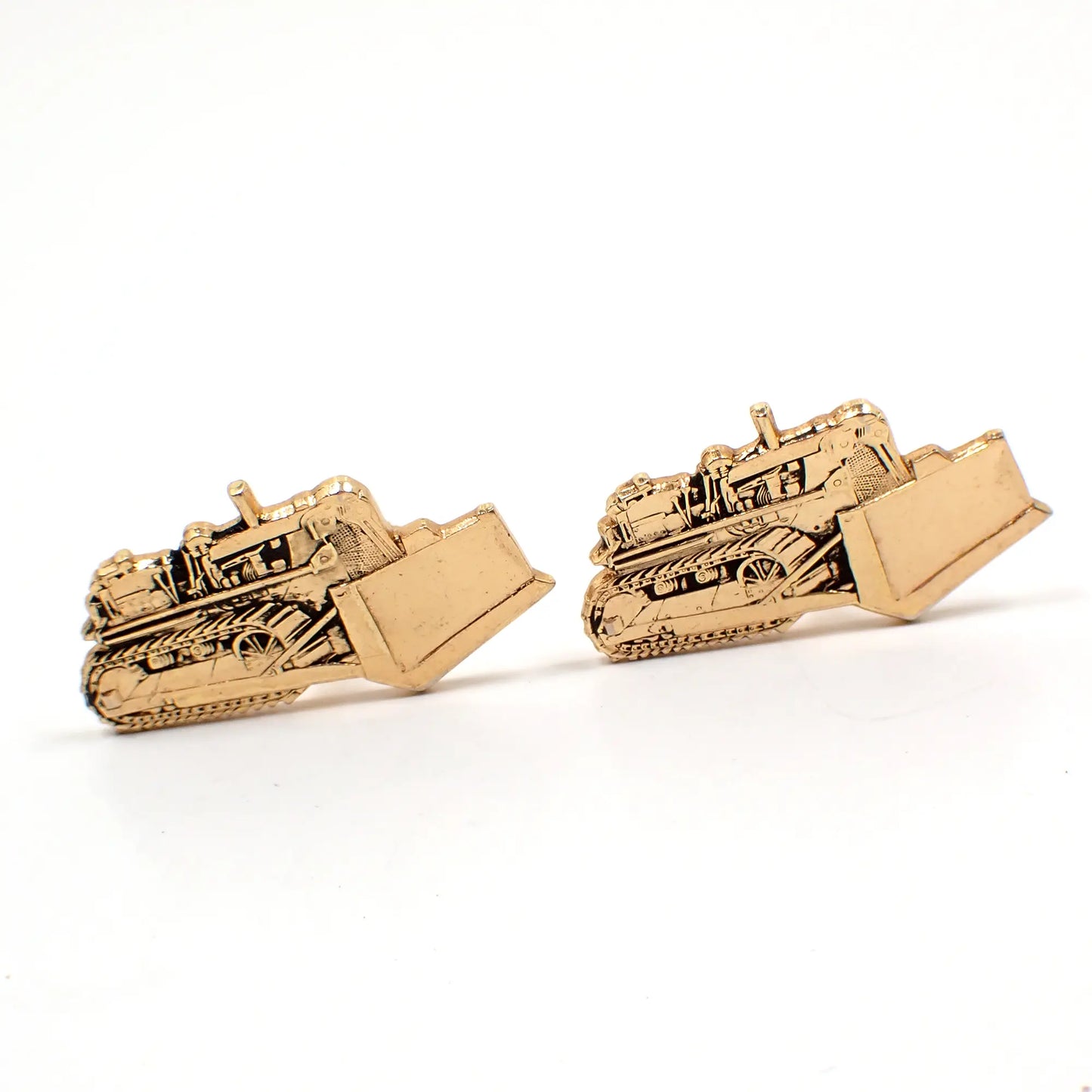 Bulldozer Vintage Cufflinks, Heavy Equipment Construction Worker Cuff Links