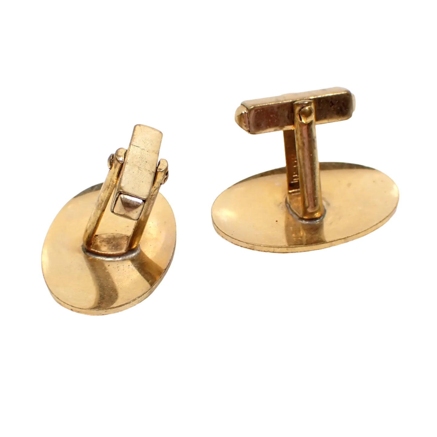 1950's Anson Mid Century Vintage Cufflinks, Oval Gold Tone Cufflinks, Gentleman Jewelry