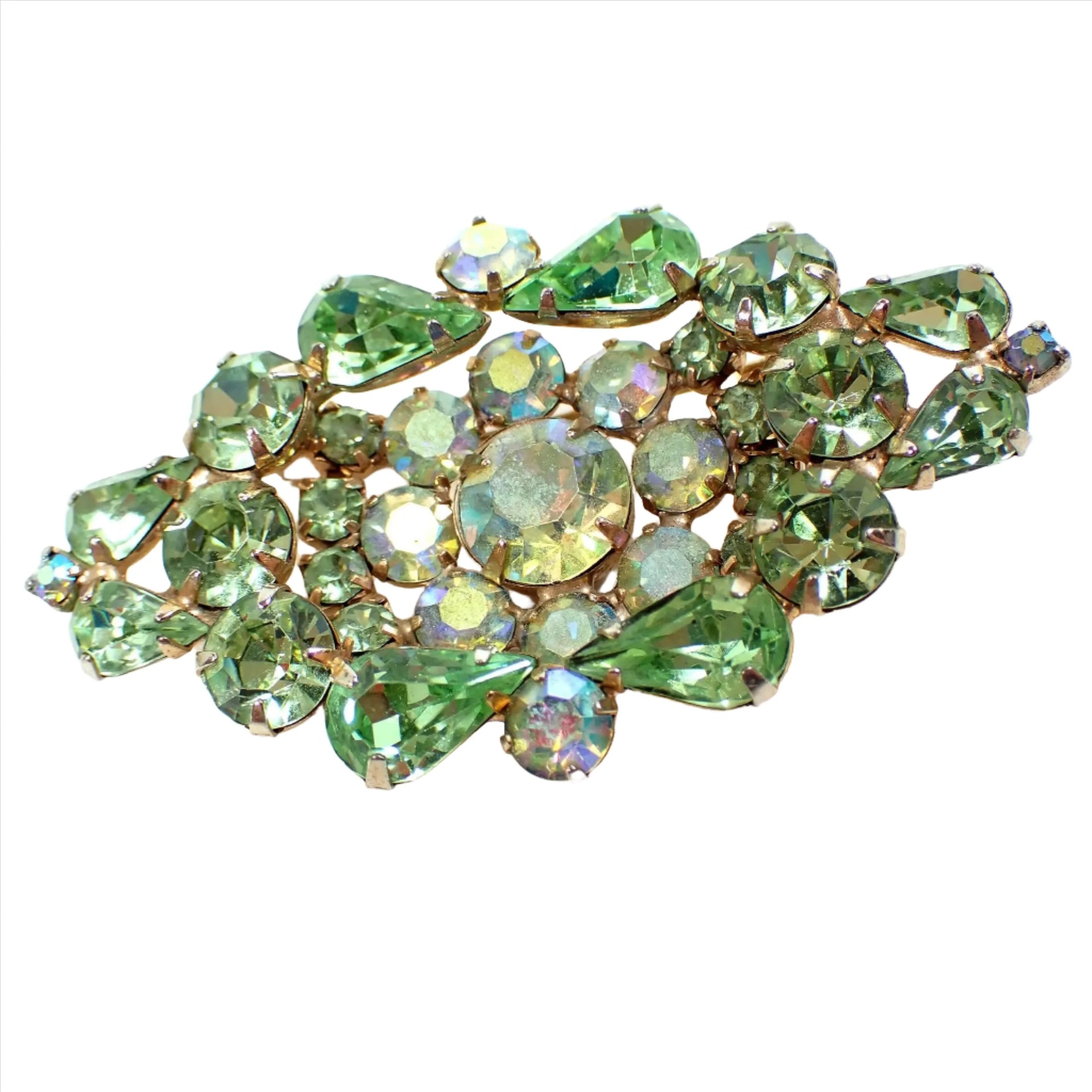 Circa 1950s Mouse Brooch with Green Glass Eyes in Sterling