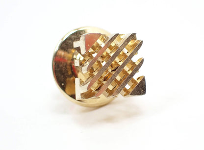 Gold Tone Cut Out Square Retro Vintage Tie Tack, Retro Tie Pin