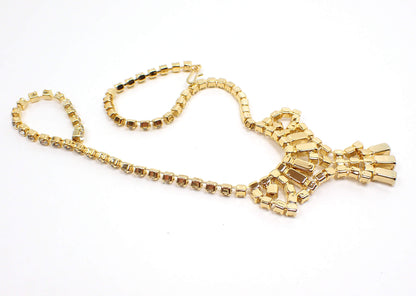 Gold Tone Vintage Rhinestone Necklace