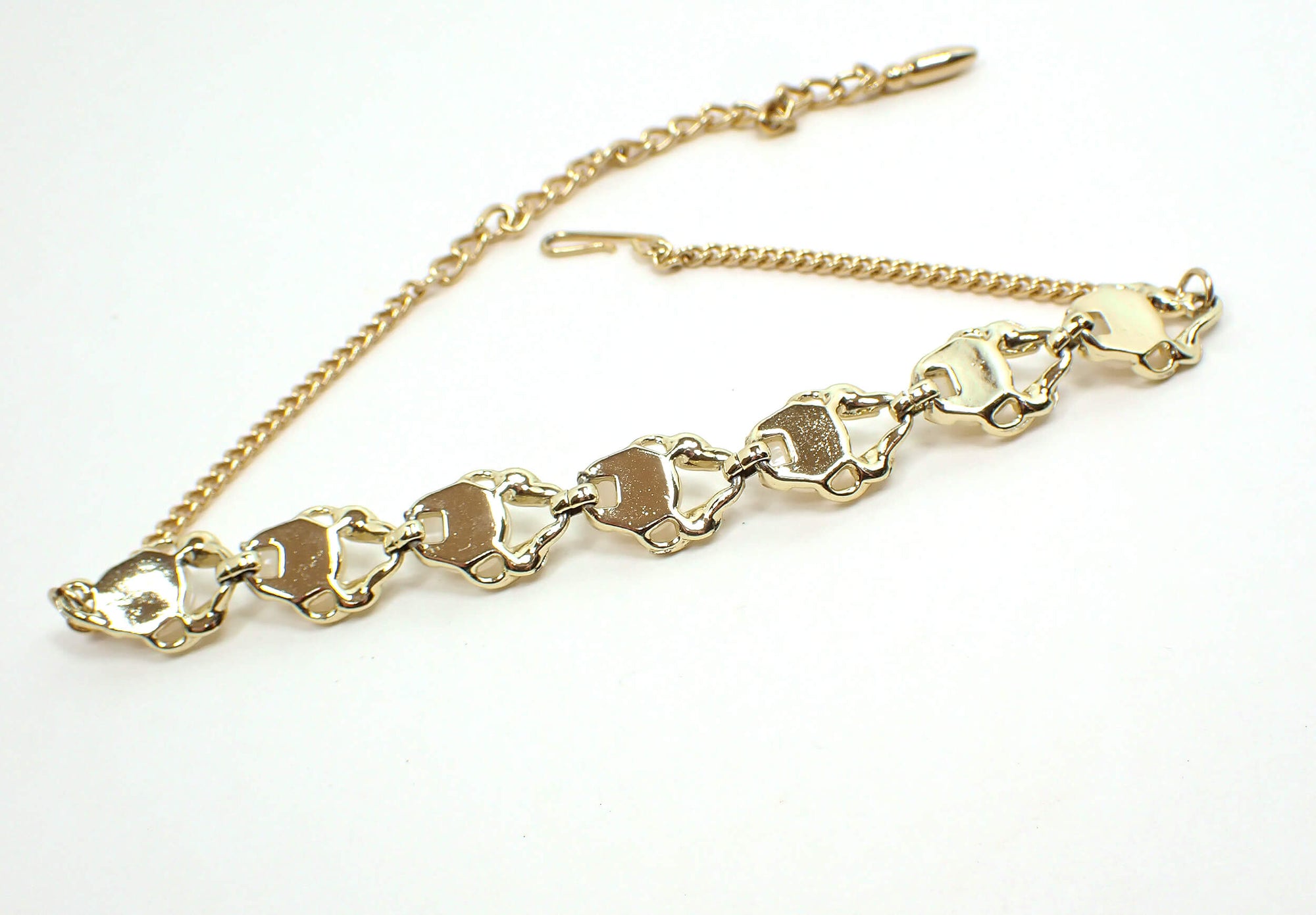 Vintage Off White Moonglow Lucite Link Collar, Mid Century 1960s Mod Jewelry