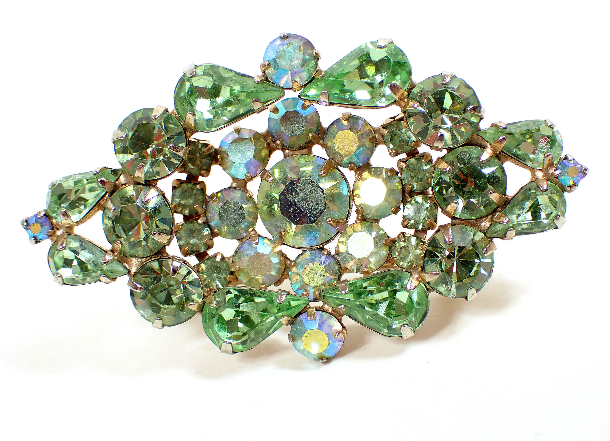 Weiss Green Uranium Crystal Wreath Style hotsell Demi Parure ~ Signed