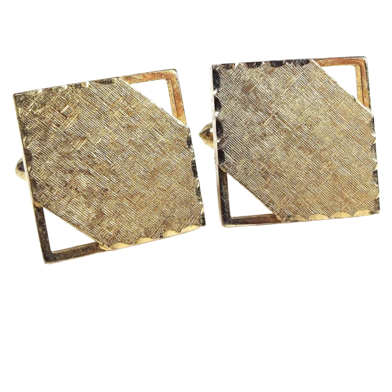 Diagonal Etched Textured Gold Tone Tie Bar Tie Clip Men's Jewelry