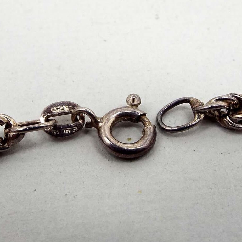 Italian Sterling Silver Vintage Twist Rope Chain Bracelet