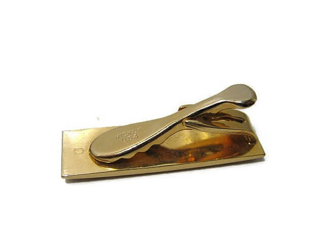 Hickok Two Tone Initial Letter E Vintage Tie Clip Clasp