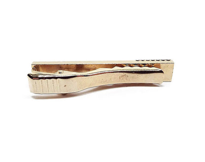 Vintage Tie Clip Clasp with Etched Optical Illusion Design