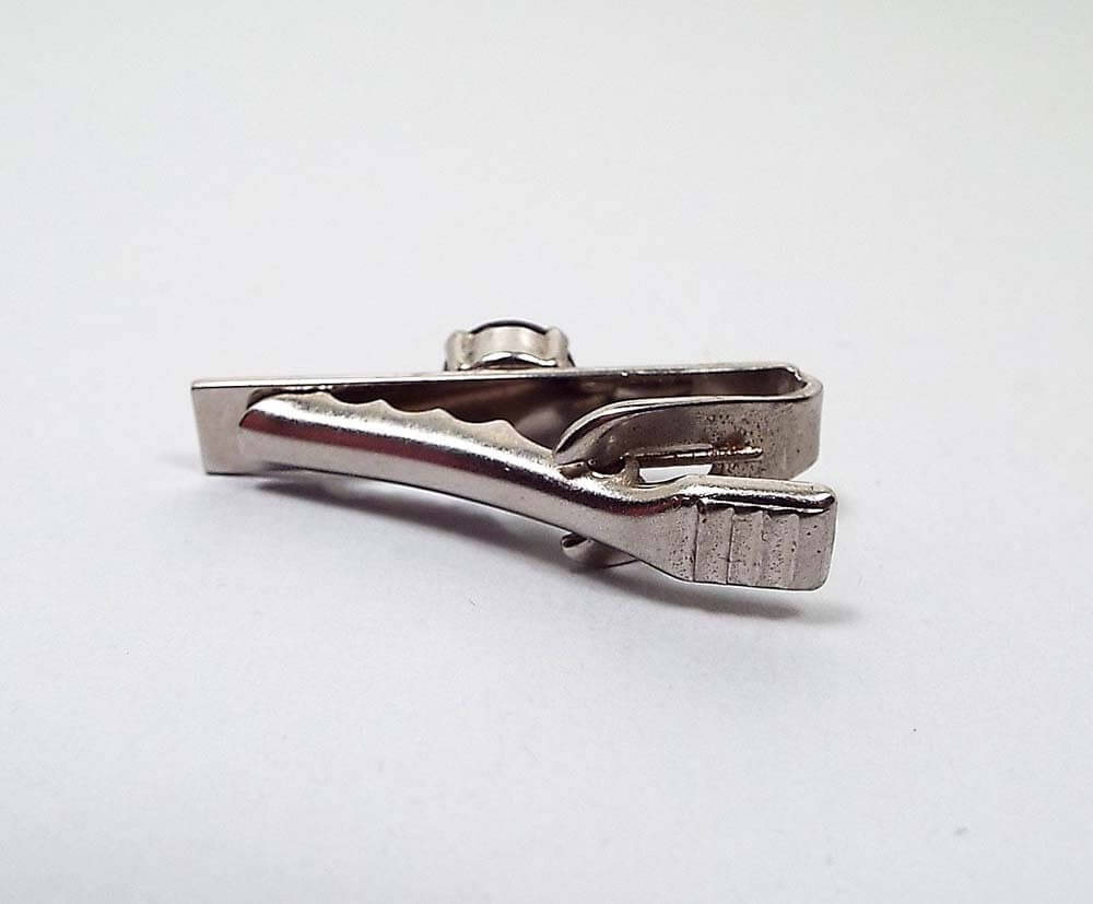 Pasador de corbata vintage con diamantes de imitación de hematita Rivoli
