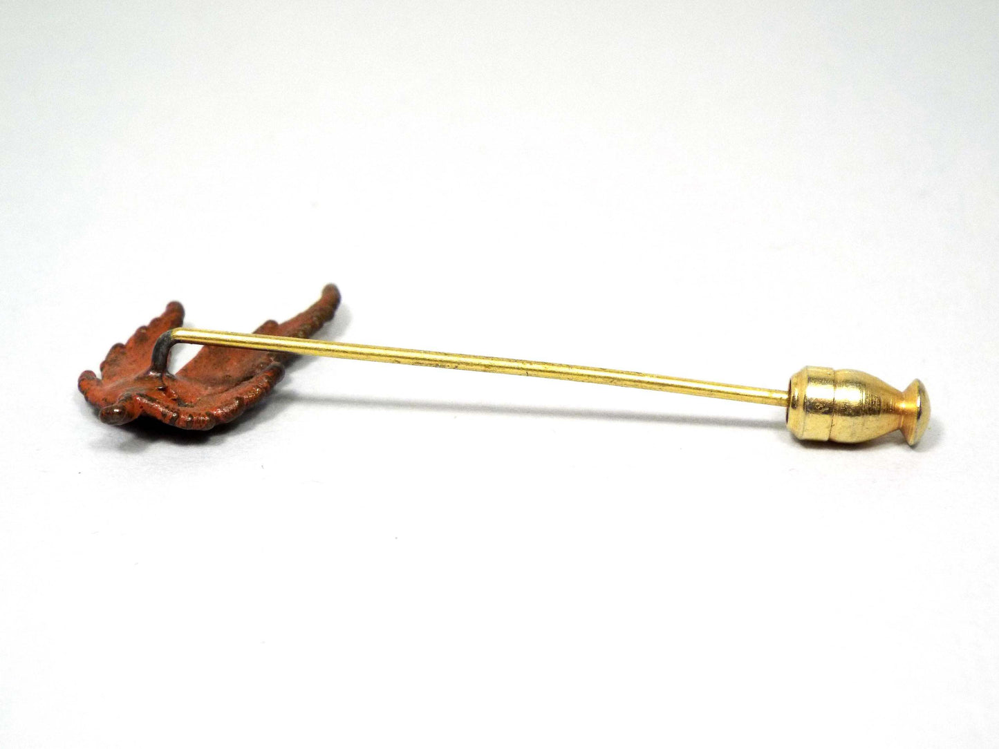 Enameled Leaf Vintage Stick Pin