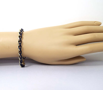 Dark Blue Trifari Vintage Chain Bracelet