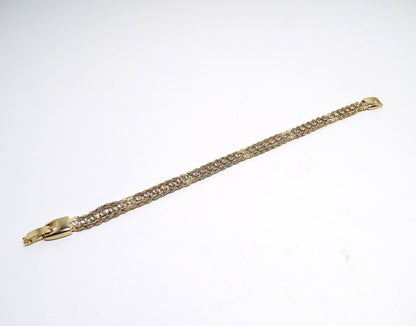 Vintage Rhinestone Bracelet with Twisted Rope Chain Design.