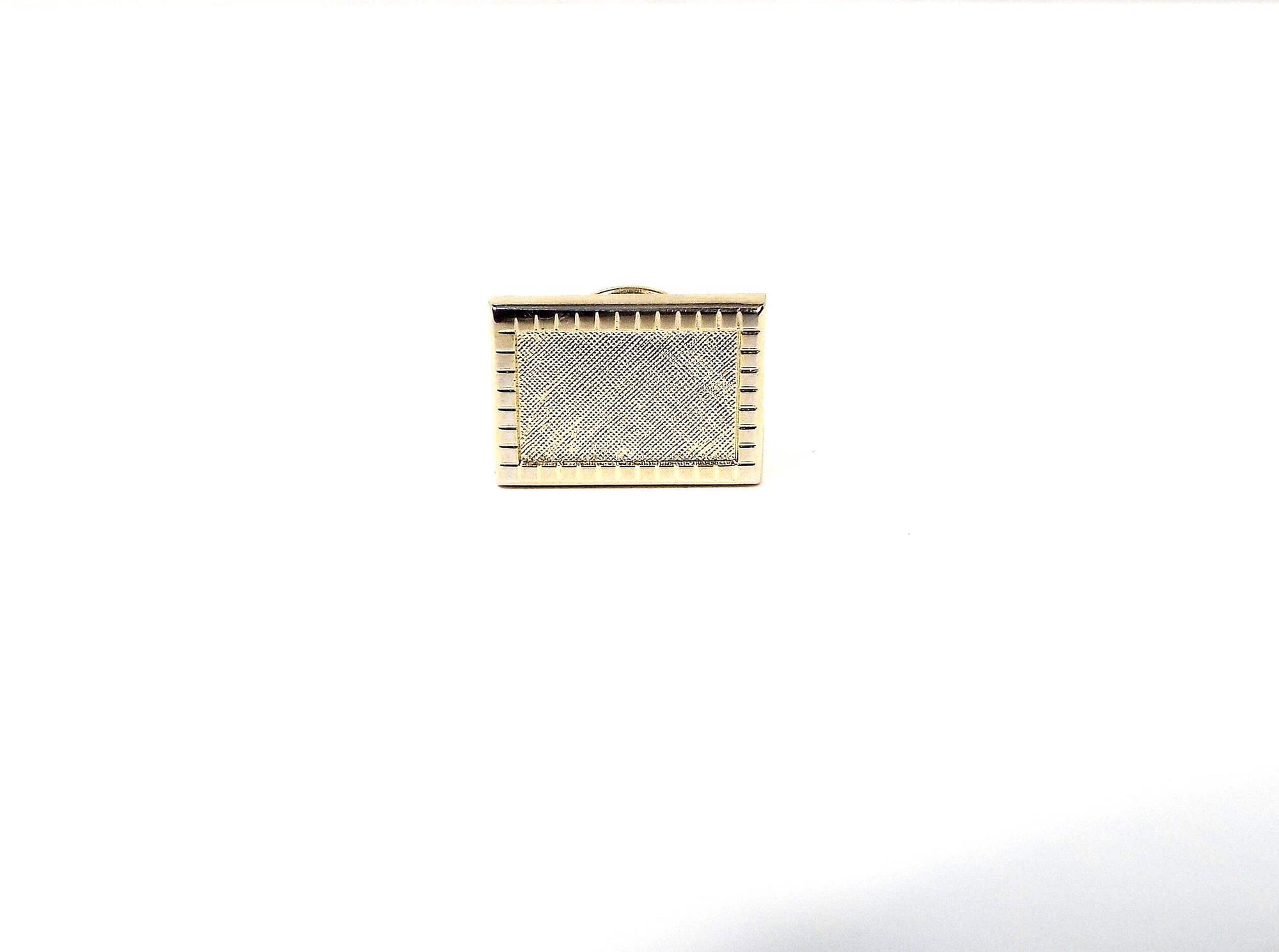 Textured Gold Tone Rectangle Retro Vintage Tie Tack, Retro Tie Pin
