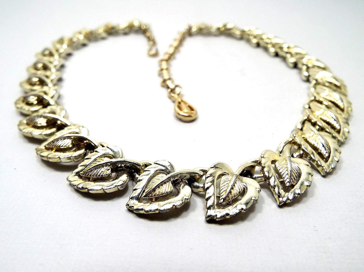Coro Vintage Leaves Link Necklace