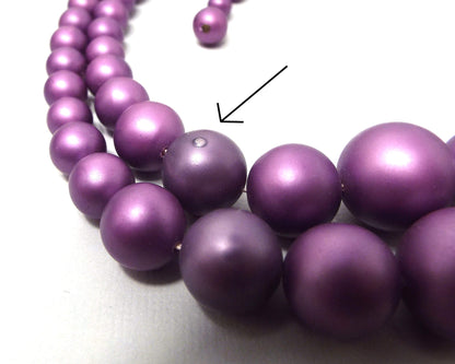 Japanese Purple Multi Strand Beaded Vintage Necklace