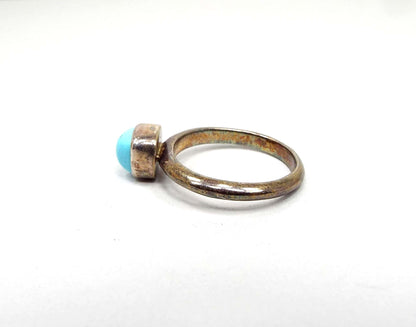Sterling Silver Imitation Turquoise Vintage Dome Ring