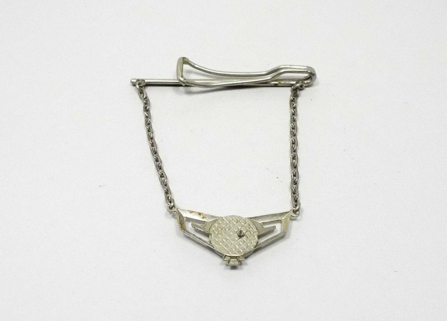 Mother of Pearl Initial Letter D Vintage Tie Chain Bar