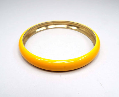 Vintage Sunshine Yellow Enameled Bangle Bracelet
