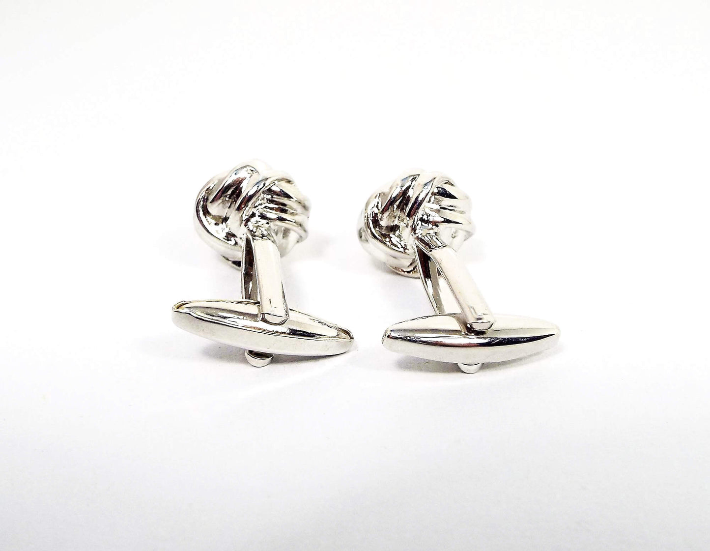 Vintage Knot Cufflinks, Silver Tone Cuff Links