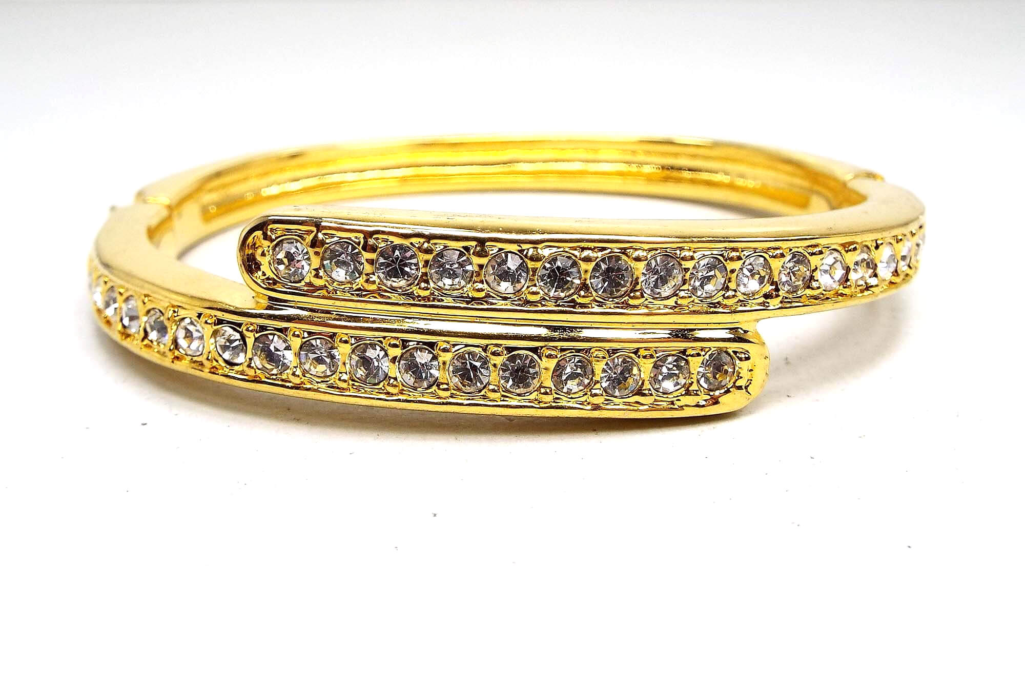 Brazalete estilo vintage con bisagras y diamantes de imitación