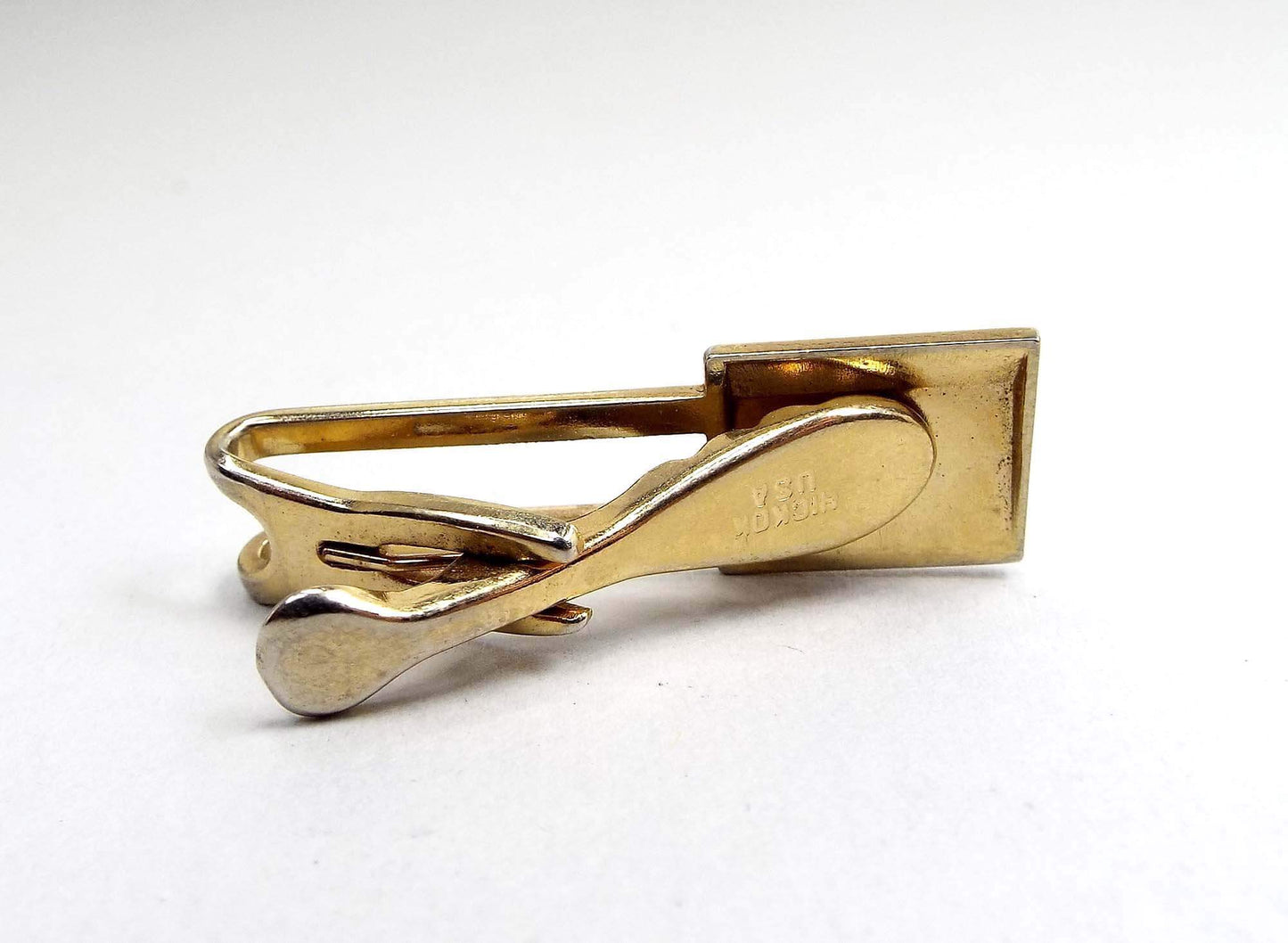 Hickok Two Tone Letter Initial D Vintage Tie Clip Clasp
