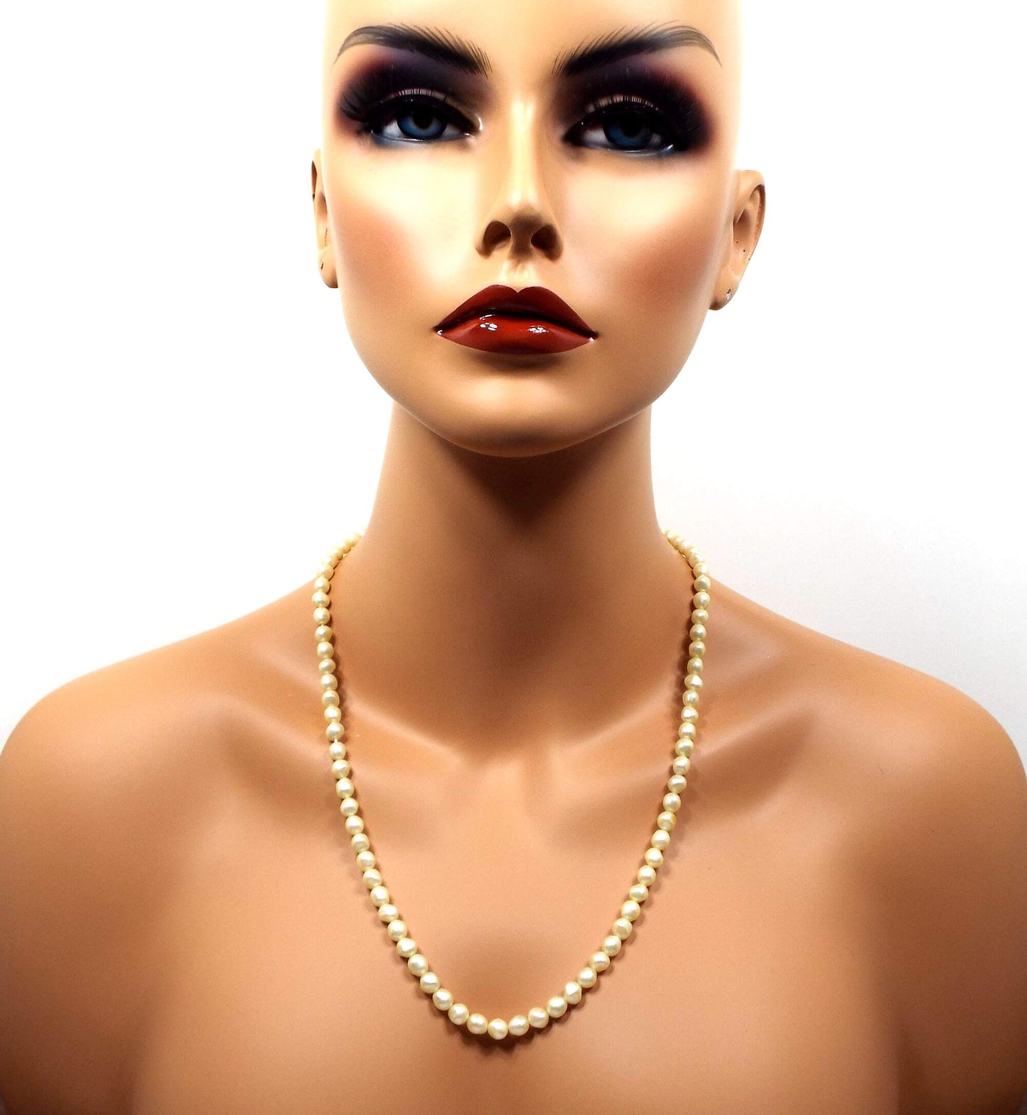 Potato Shaped Faux Pearl Beaded Vintage Necklace