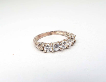 Sterling Silver Vintage Cubic Zirconia Band Ring