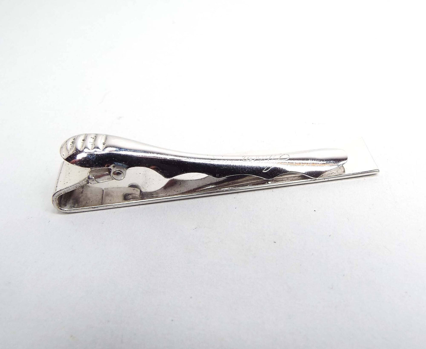 Anson Sterling Silver Letter Initial S Vintage Tie Clip Clasp